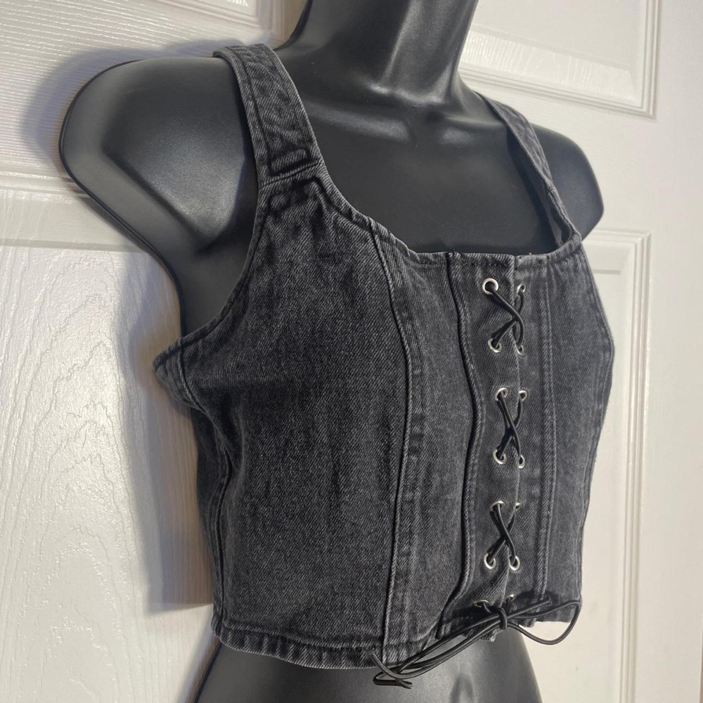 Wild Fable Gray Button-Up Top